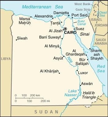 CIA map of Egypt