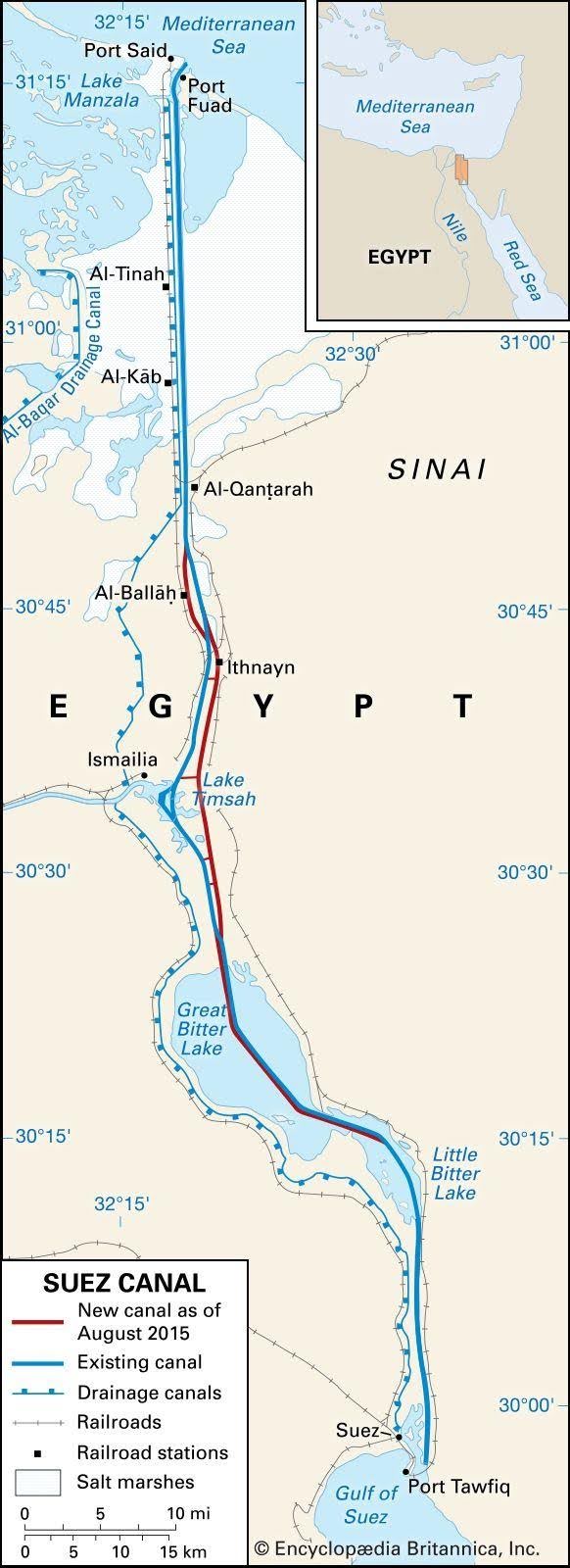 Map of the Suez Canal